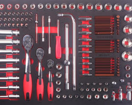 Набор инструмента ShiningBerg 1/4 "3/8" 1/2 "в ложементе 136 ед. (11907)